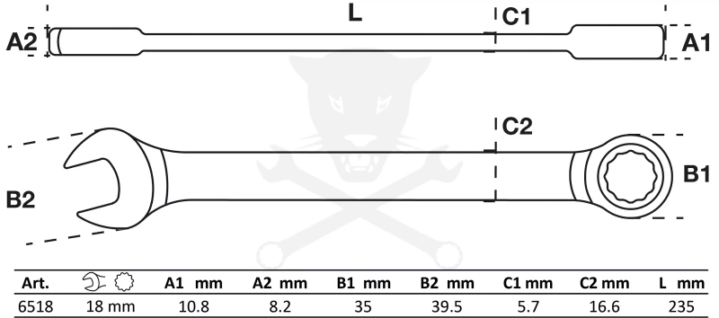 Csillag-villás racsnis 18-as BGS