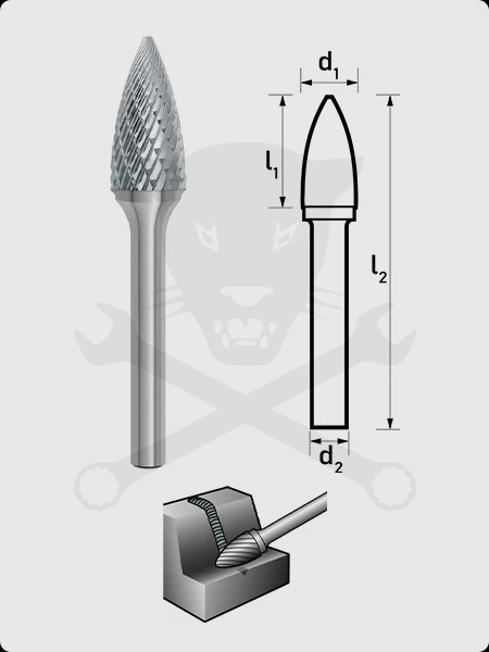 Turbómaró  6 x 18 mm csúcsíves forma, hegyes végű, SPG 0618/S6 MX