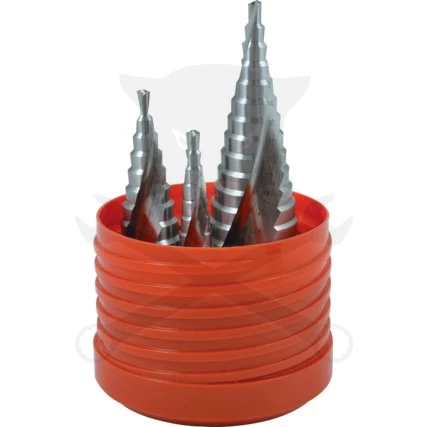 Lemezfúró, lépcsős - készletben 3 db-os HSS 4-30 mm