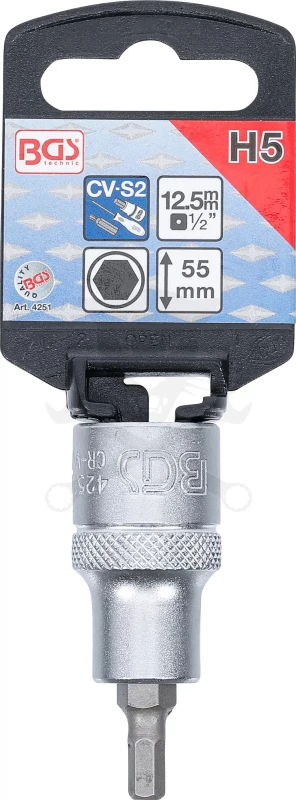 Rátűzőkulcs - crowa+bit 1/2" imbusz  5 mm - BGS