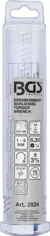 Nyomatékkulcs   1-6 Nm 1/4" - jobbos - BGS