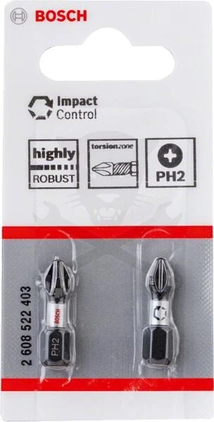 Csavarhúzó bit Impact Control - PH2 x 25 mm x 2db - Bosch (2.608.522.403)