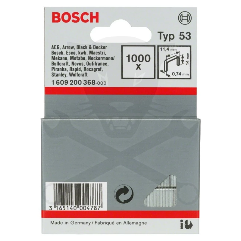 Tűzőkapocs 53-as típus - 14 mm 1000 db - Bosch
