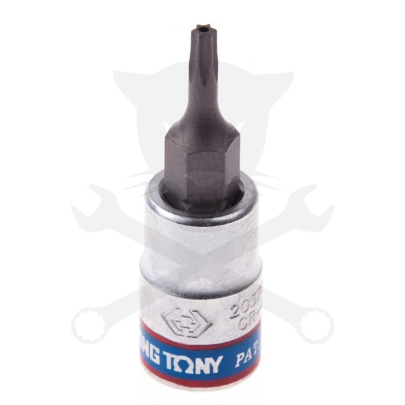 Rátűzőkulcs - crowa+bit 1/4" torx, furatos TPX30 - King Tony