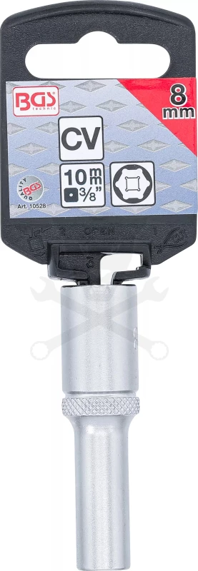 Dugókulcs - crowafej 3/8" 6 lap hosszú  8 mm BGS