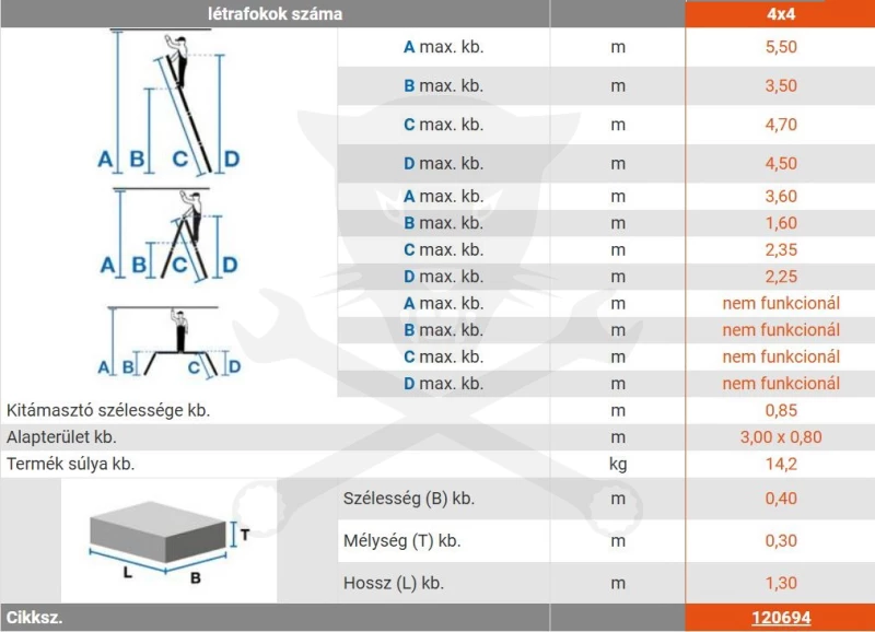 Létra ALU csuklós létrafokos 4x4 fokos - Krause Monto MultiMatic