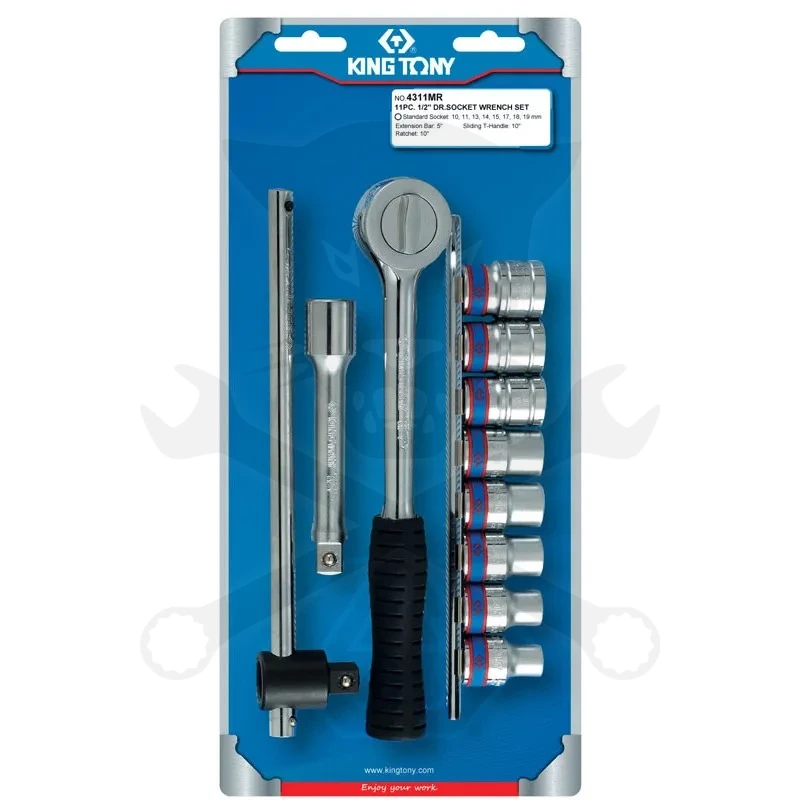 Dugókulcs készlet 1/2" 6 lap 10-19 mm 11 db-os - King Tony