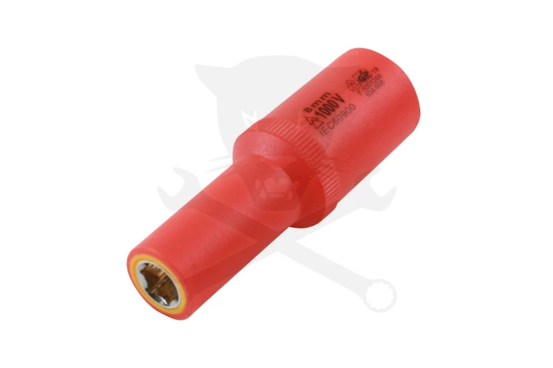 Dugókulcs VDE 1000 V Szigetelt/Hibrid hosszú, mágneses 3/8"  8 mm