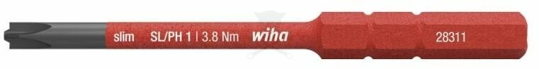 Szigetelt VDE 1000 V-os SlimBit electric bit hegy SL/PZ2x75 Wiha