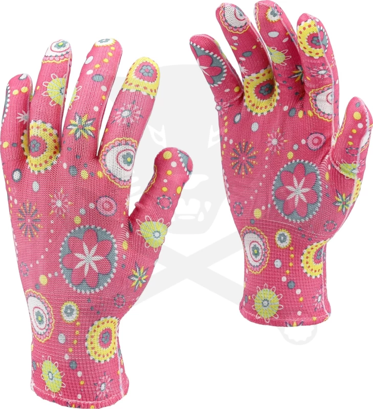 Kesztyű - kertész - polyester - rózsaszín 8/M