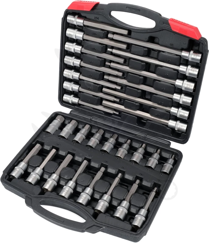 Rátűzőkulcs - crowa+bit készlet 1/2" imbusz 5-19 mm 30 db-os - Yato