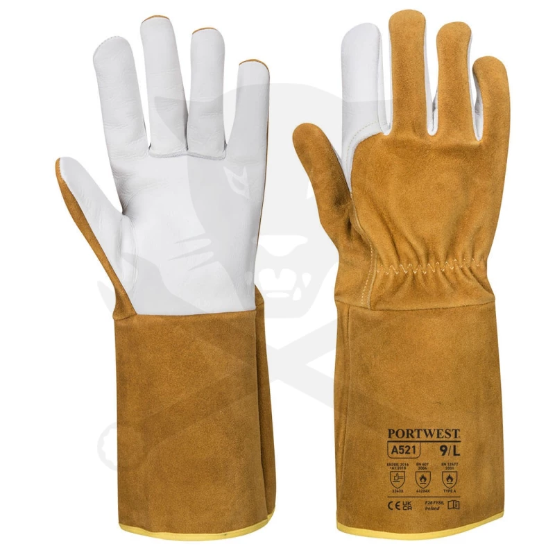 Kesztyű hegesztő, hő-lángálló- Barna, AWI/TIG  9/L - Portwest