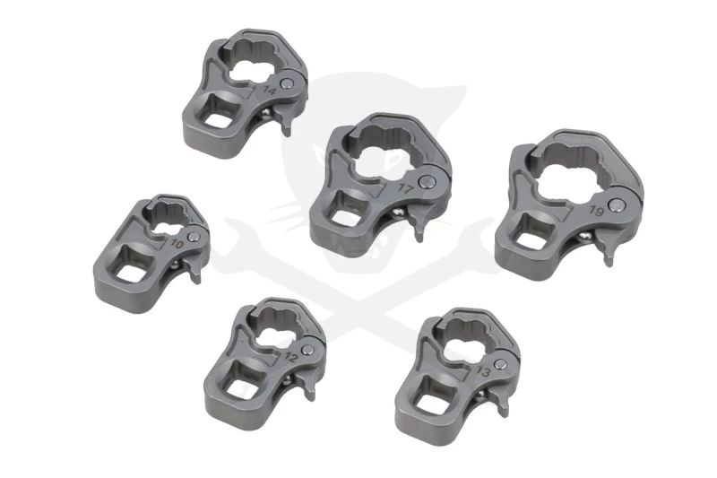 Csillagkulcs adapter készlet nyitható 3/8" 6 db: 10-19 mm "Crowfoot" -