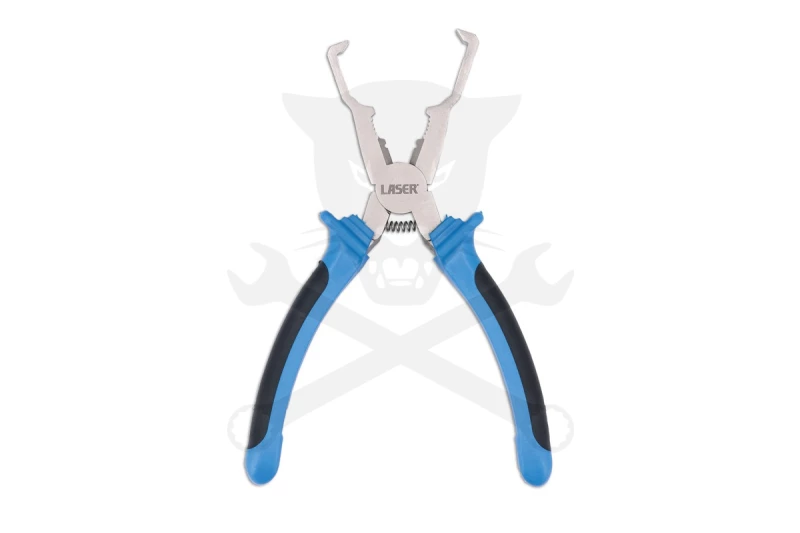 Fogó, elektromos csatlakozókhoz, hajlított kampókkal -