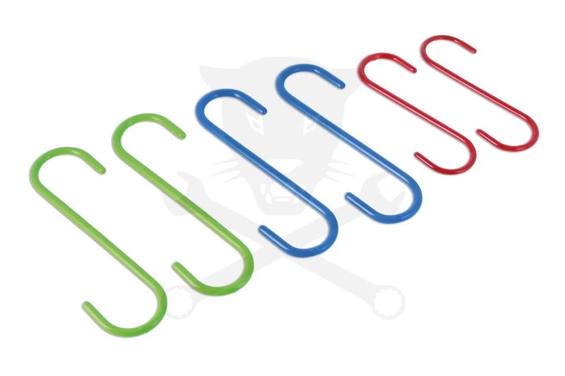 Kampó műanyag bevonat - kék - narancs - zöld - 6 db-os készlet