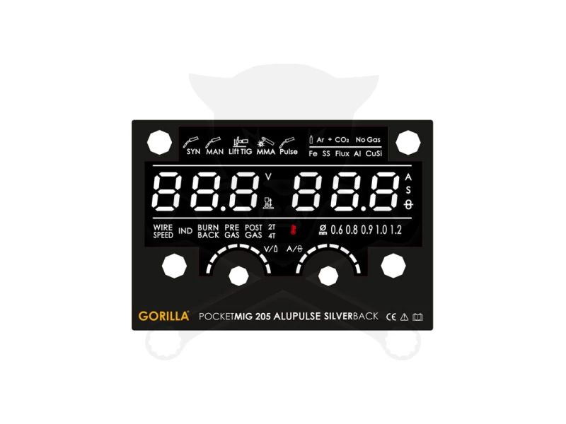 Hegesztő inverter Gorilla PocketMIG 205 Alupulse Silverback