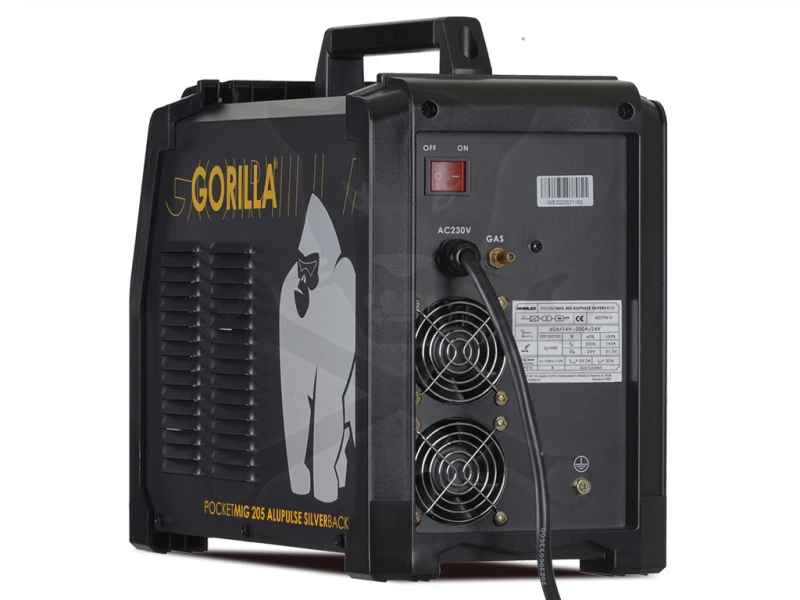 Hegesztő inverter Gorilla PocketMIG 205 Alupulse Silverback