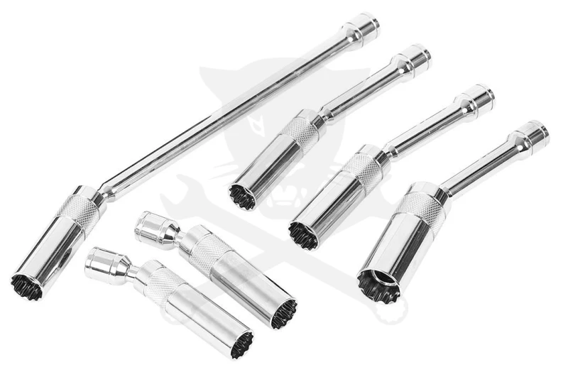 Gyertyakulcs készlet 3/8" 6 db-os 14-16-21 mm mágneses csuklós - NEO