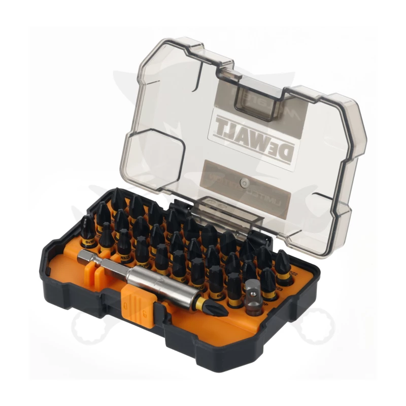 Bit készlet 32 db-os + 1/4" bittartó McLaren - Dewalt