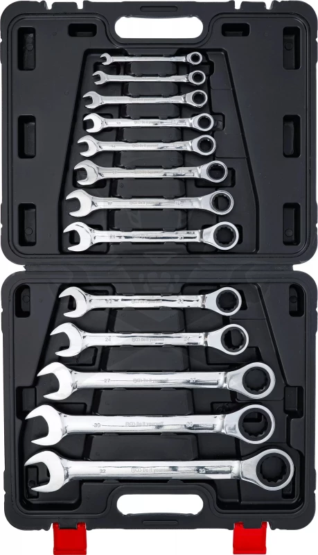 Csillag-villás racsnis készlet 13r. 8-32 mm 72 fogú - BGS