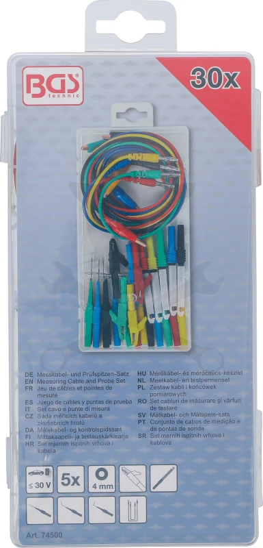 Mérőkábel és mérőcsúcs készlet multiméterekhez - BGS