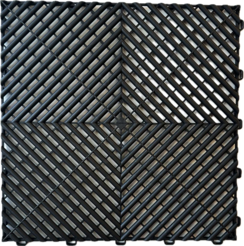 Műhelypadló - SwissDeck RibDeck Classic 33x33cm Jet Black RAL9005