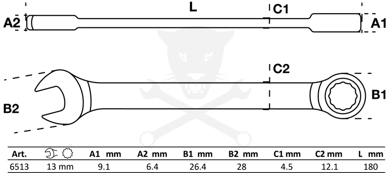 Csillag-villás racsnis 13-as BGS