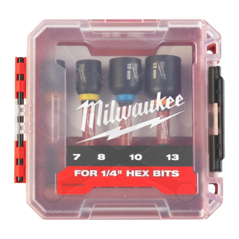 Csavarbehajtó hatlap csavarra készlet 7-8- 10-13 mm - Milwaukee