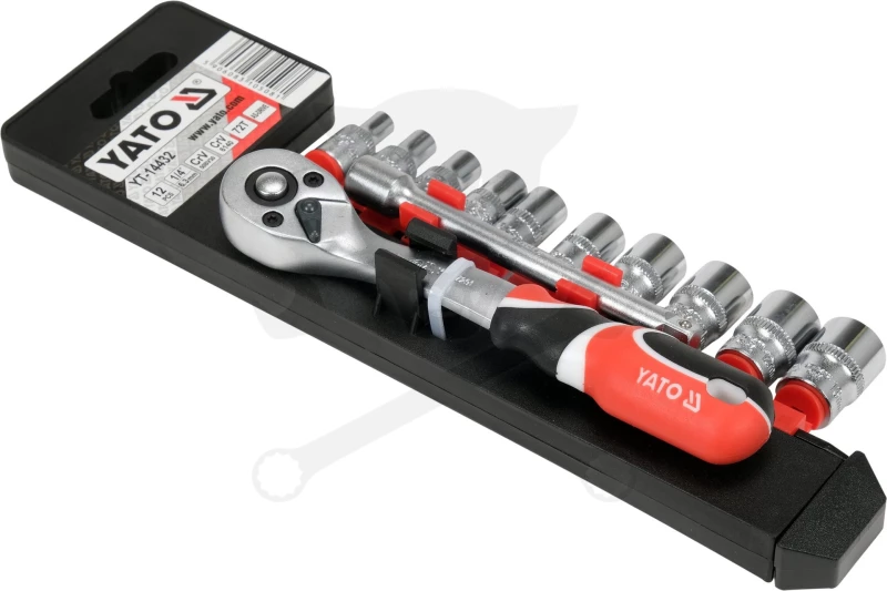 Dugókulcs - crowafej készlet 1/4" 6 lap normál 12 db-os  4-13 mm