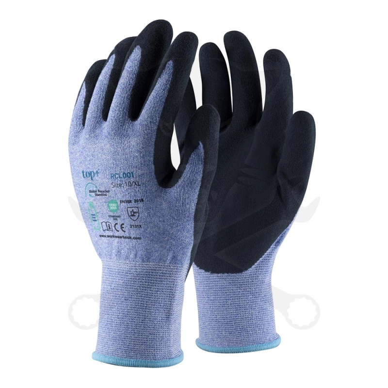 Kesztyű - szerelőkesztyű - Szuper könnyű, Latex kék  9/L