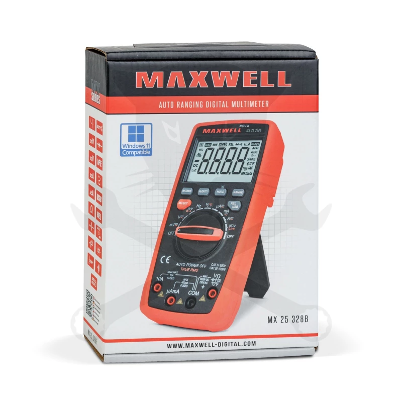 Multiméter, digitális DC 1000V / AC 750V NCV - USB - Maxwell