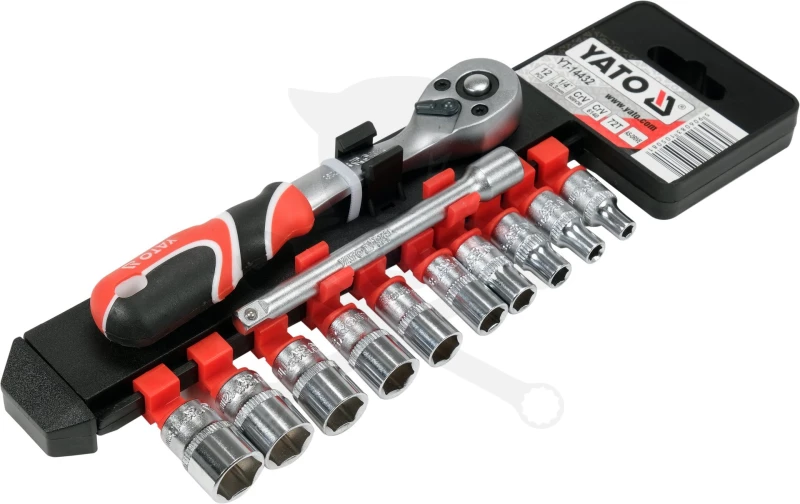 Dugókulcs - crowafej készlet 1/4" 6 lap normál 12 db-os  4-13 mm