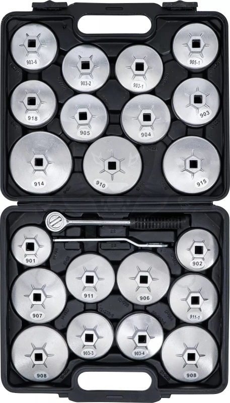 Olajszűrő leszedő kupak készlet 23 db-os Alumínium kivitel - BGS