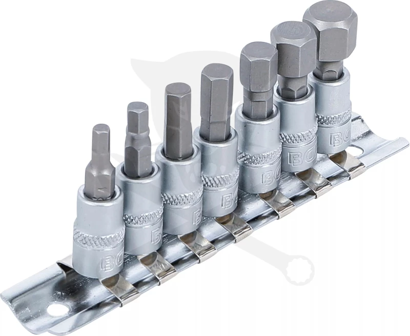 Rátűzőkulcs - crowa+bit 1/4" imbusz készlet 7 db-os, 4 - 12 mm