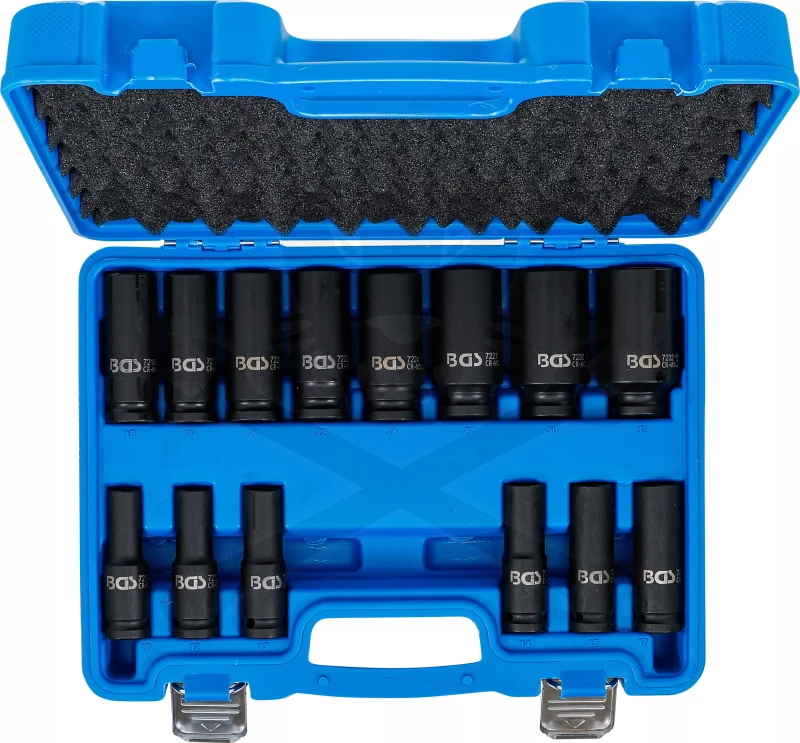 Légkulcsfej készlet 1/2" 14 db 10-32 mm metrikus hosszú BGS