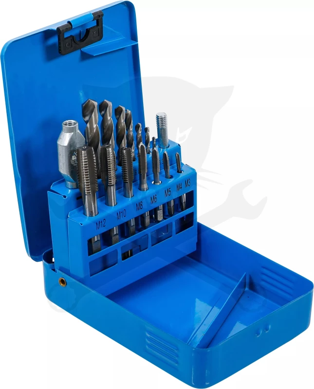 Menetfúró-előfúró klt 16 db-os gépi  M3-M12/2,5x10,2 mm