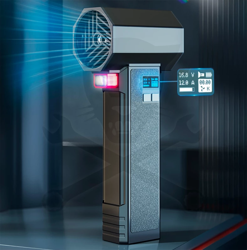 Légfúvó kézi akkus, LED lámpával - JUMBO - Hubitools