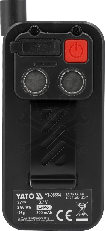 Szerelőlámpa (Zseblámpa) újratölthető USB-s, 600 lm 3 az 1-ben - Yato