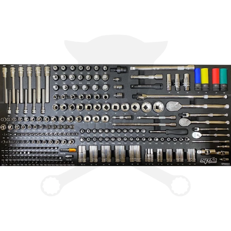 Szerszámos kocsi gyári-felszerelt 388 db-os 13 fiók TECH S. KÉK -