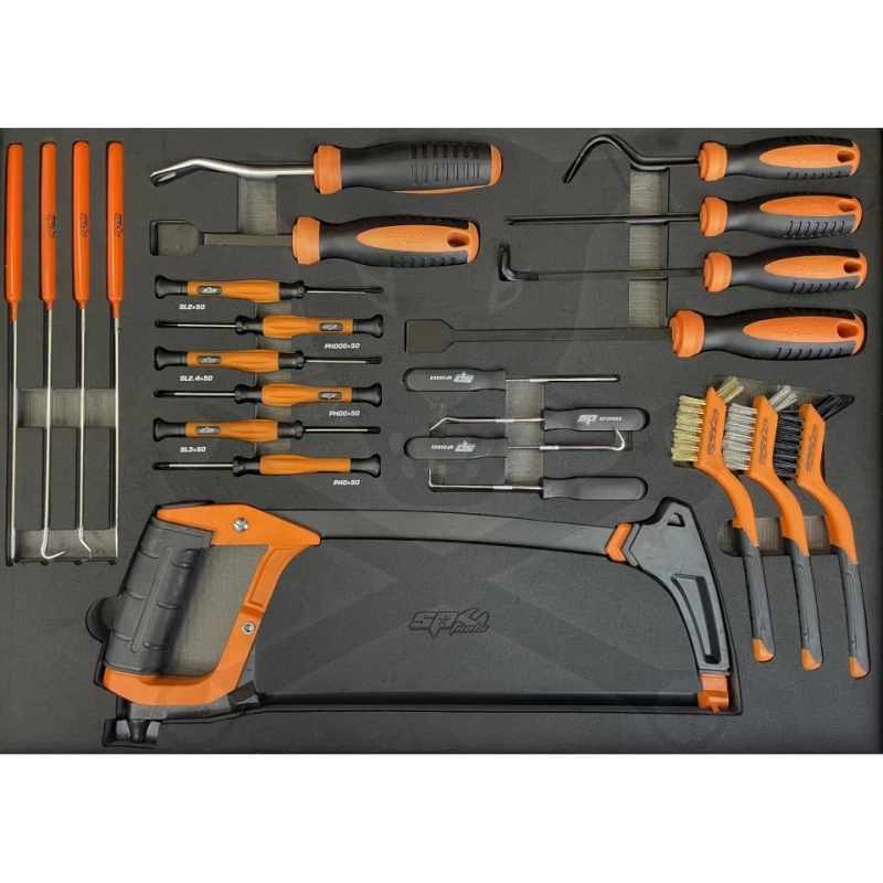 Szerszámos kocsi gyári-felszerelt 411 db-os 19 fiók CUSTOM S. FEKETE -