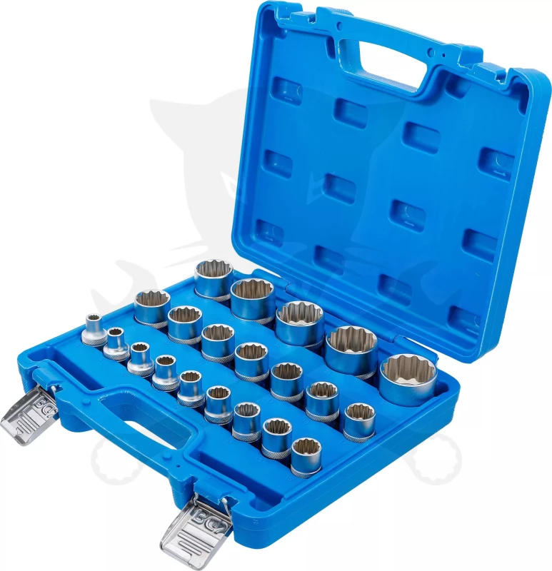 Dugókulcs - crowafej készlet 1/2" 12 szögű rövid  8-36 mm 21 db-os - BGS
