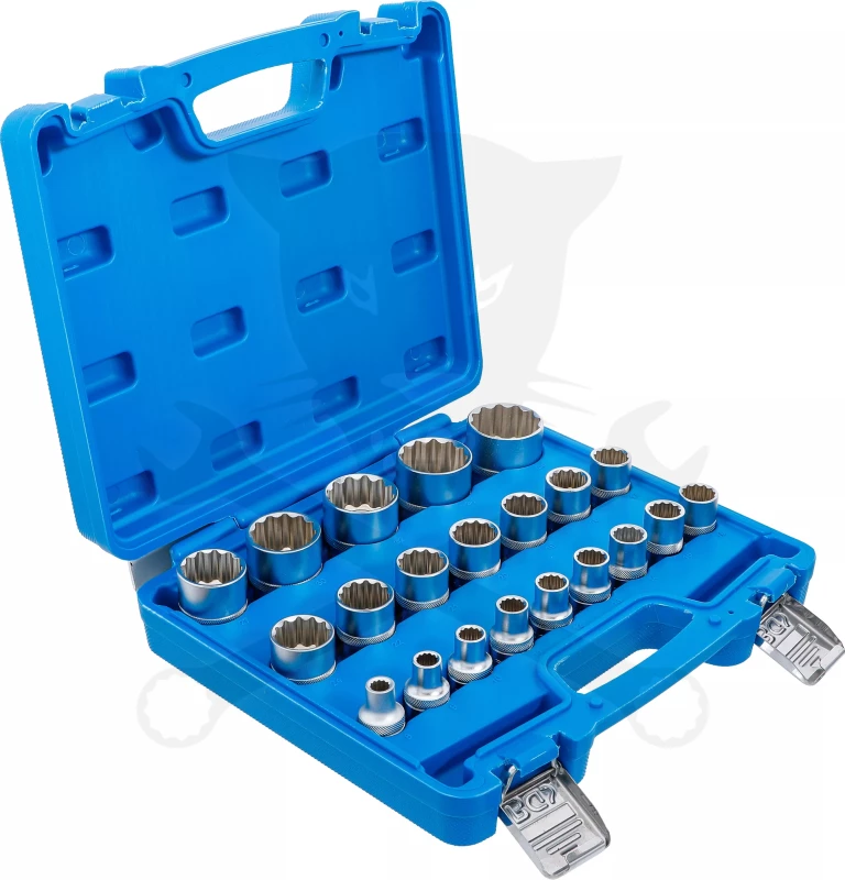 Dugókulcs - crowafej készlet 1/2" 12 szögű rövid  8-36 mm 21 db-os - BGS