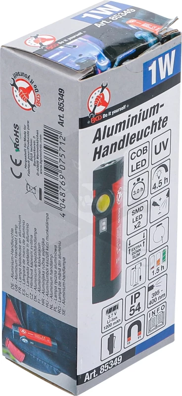 Szerelőlámpa LED COB ledes elemlámpa mini zsebfény UV-s - BGS