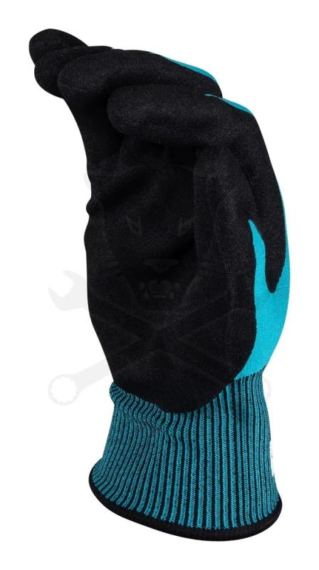 Kesztyű - szerelőkesztyű - Kék Nitril mártott - Makita  8/M