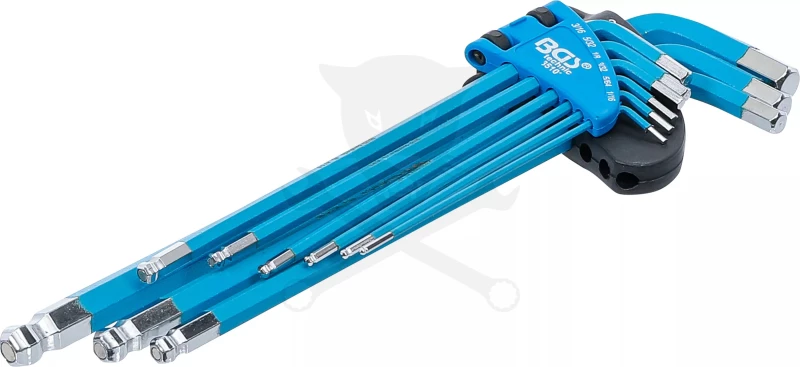 Imbuszkulcs készlet  9 db-os gömbvégű, mágneses 1/16" - 3/8" - BGS