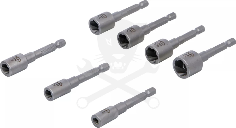 Csavarkiszedő készlet - sérült fejű csavarokhoz hatlap / 1/4"  7 db-os -