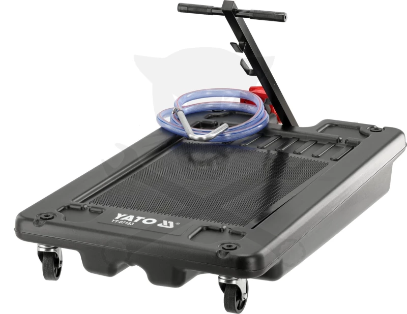 Olajleeresztő 65 literes műanyag, gurulós, tekerős olajpumpával -Yato