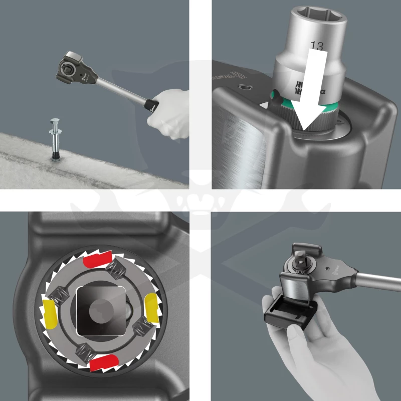 Crowa racsnis kulcs 1/2" toldható készlet 341-682 mm - Koloss - Wera