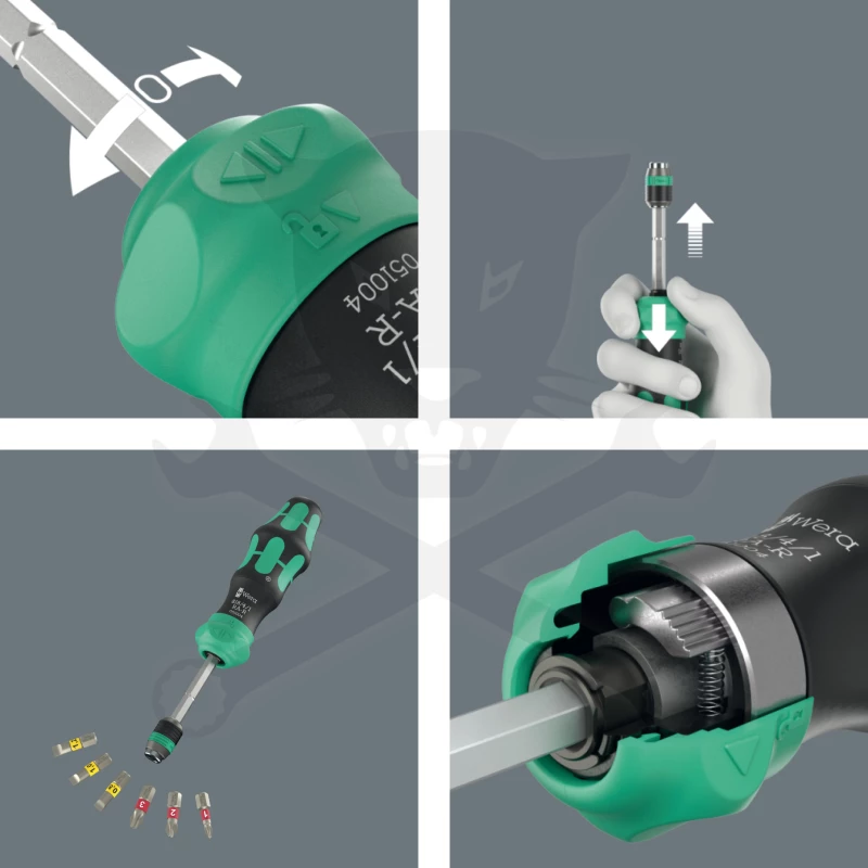 Csavarhúzó, bit tartós, racsnis 1/4" Kraftform 20 RA-R - Wera