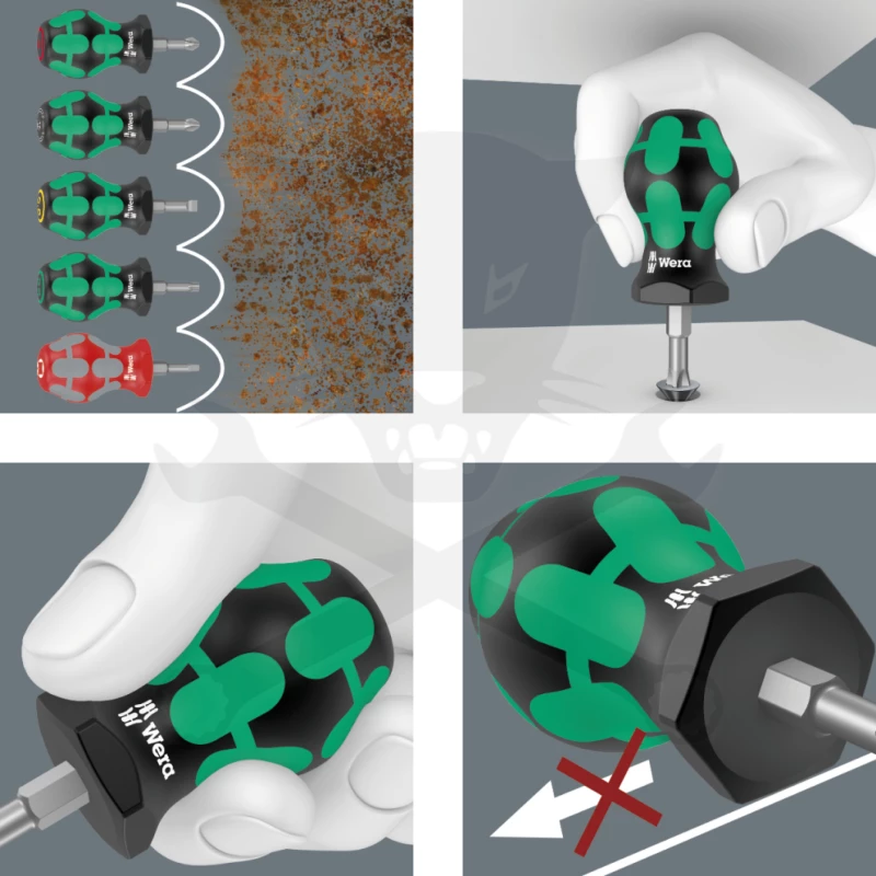 Csavarhúzó készlet marok 5 részes SL + PH - Stubby - Wera